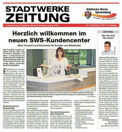 Neues SWS-Kundencenter in Spremberg Zeitungsausschnitt